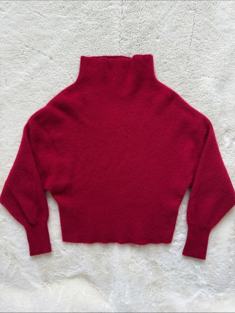 Anthropologie Pilcro Alani 100% Cashmere Sweater Womens M Medium Red Mock Neck - Picture 5 of 5
